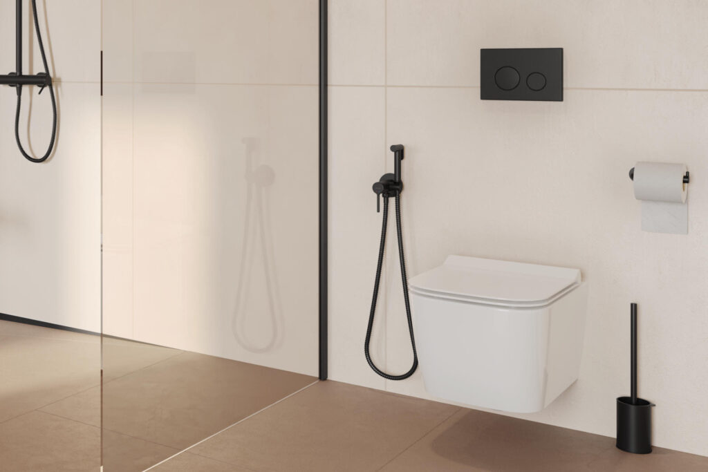 Nest przycisk spłukujący do stelaża podtynkowego WC Flaro Expert, czarny mat