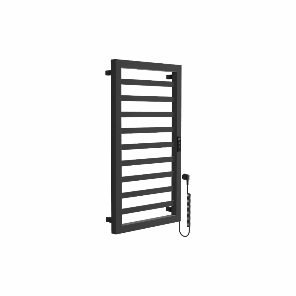 Brego Smart grzejnik łazienkowy elektryczny 91×50 cm, czarny mat