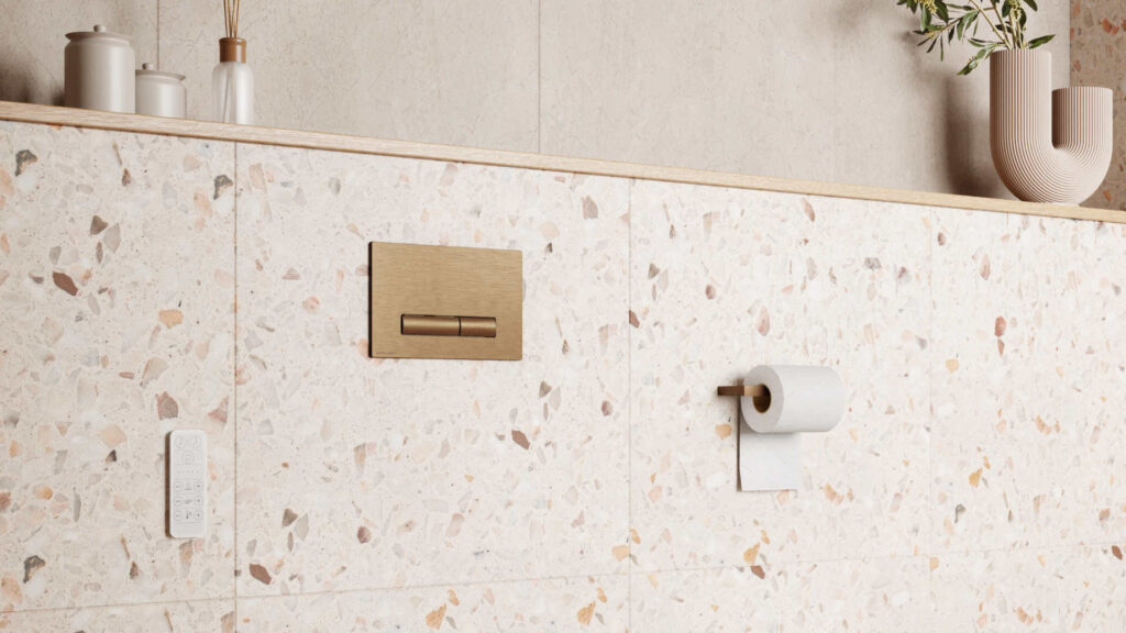 Aurro Fresh przycisk spłukujący do stelaża podtynkowego WC Shiro Premium, miedziany szczotkowany