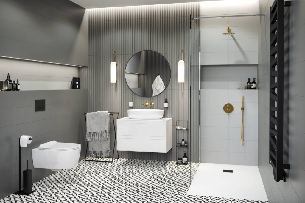 Finli szafka wisząca 80cm, podumywalkowa z blatem 2 szuflady, biały połysk