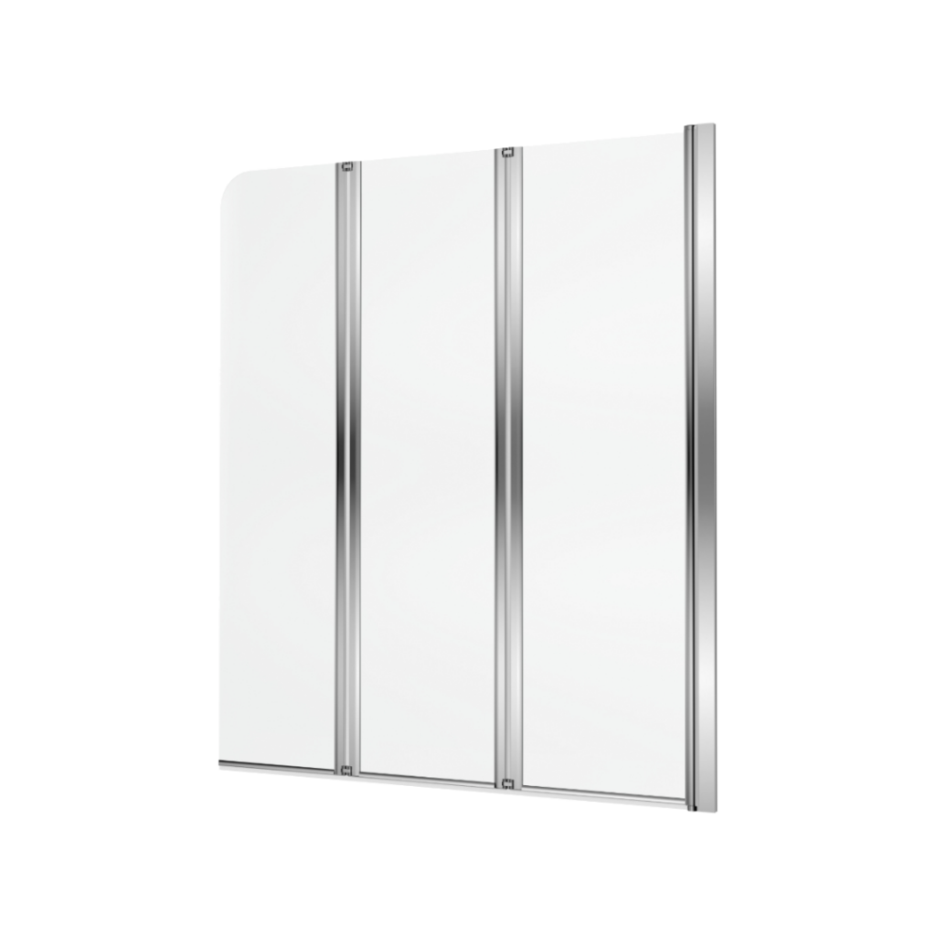 Fliper parawan nawannowy 120×140 cm 3-częściowy prawy, powłoka Clean Control, chrom