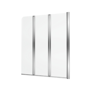 Fliper parawan nawannowy 120×140 cm 3-częściowy prawy, powłoka Clean Control, chrom