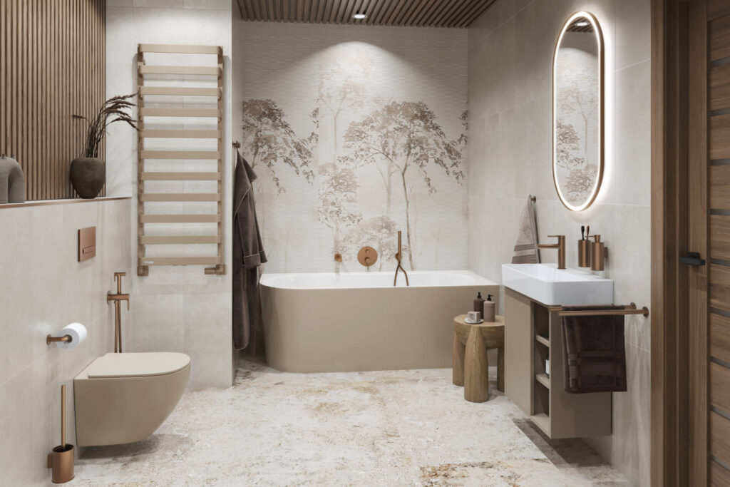 Meteor grzejnik łazienkowy 137×50 cm, cappuccino