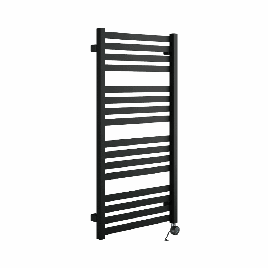 Horos grzejnik łazienkowy elektryczny 96×50 cm z grzałką elektryczną 400W, czarny soft