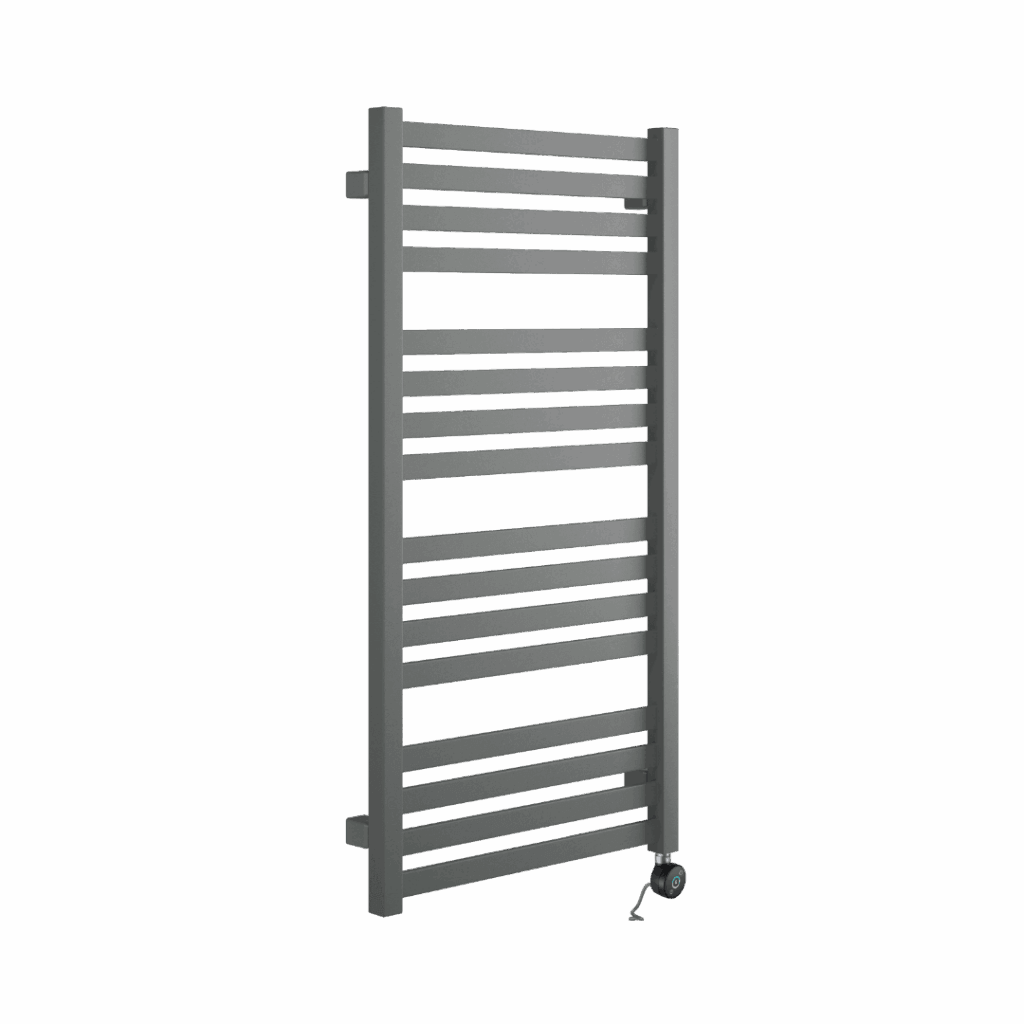 Horos grzejnik łazienkowy elektryczny 96×50 cm z grzałką elektryczną 400W, szary metalik