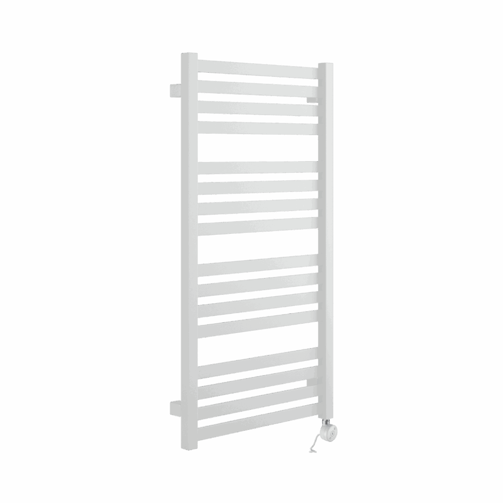 Horos grzejnik łazienkowy elektryczny 96×50 cm z grzałką elektryczną 400W, biały soft