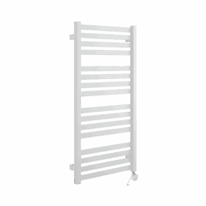 Horos grzejnik łazienkowy elektryczny 96×50 cm z grzałką elektryczną 400W, biały soft