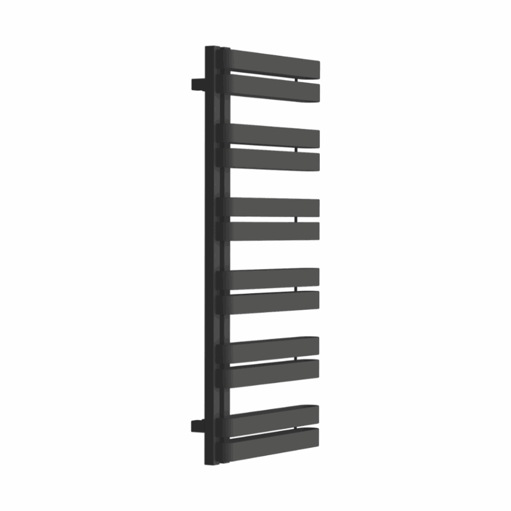 Meteor Side grzejnik łazienkowy asymetryczny 111×50 cm, czarny soft