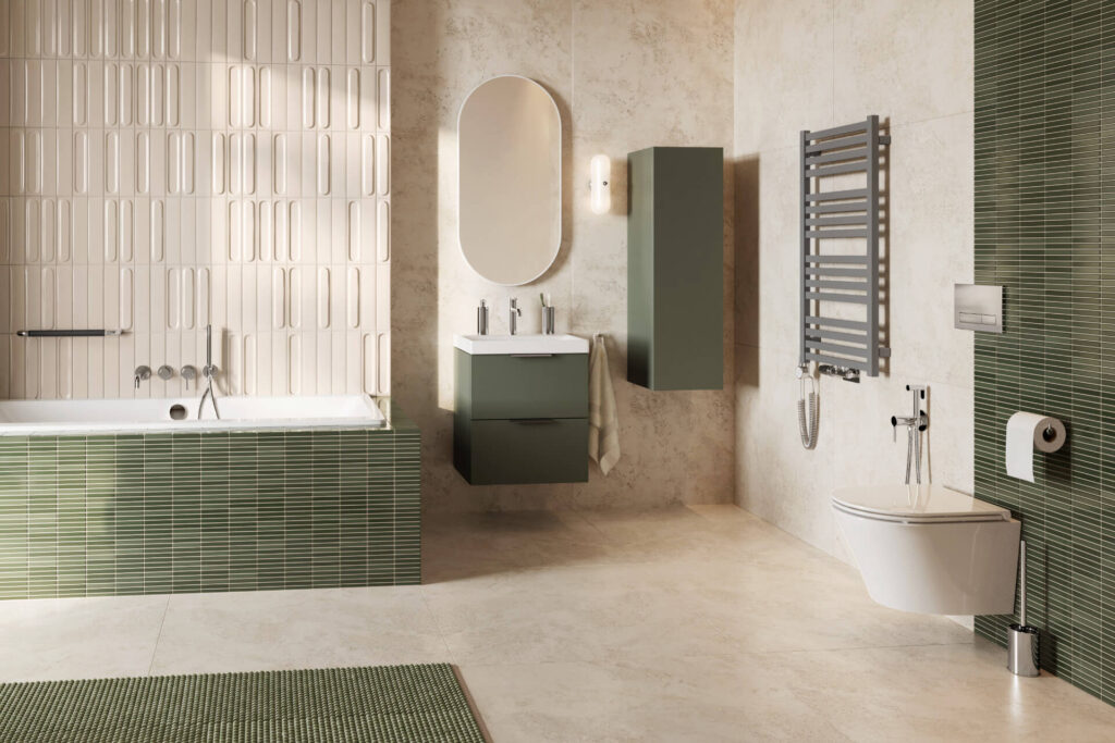 Horos grzejnik łazienkowy 96×50 cm, szary metalik