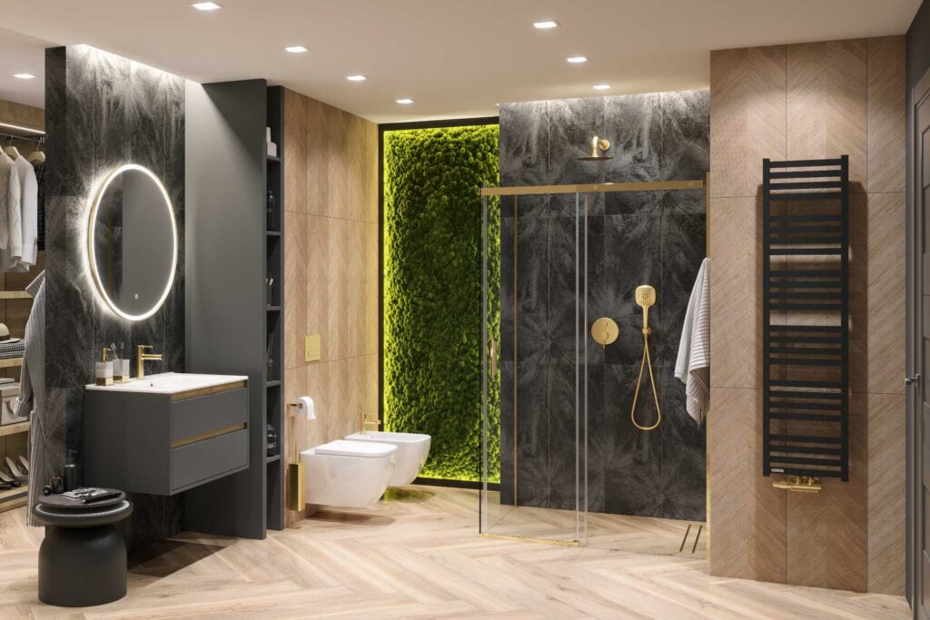 Horos grzejnik łazienkowy 146×35 cm, czarny soft