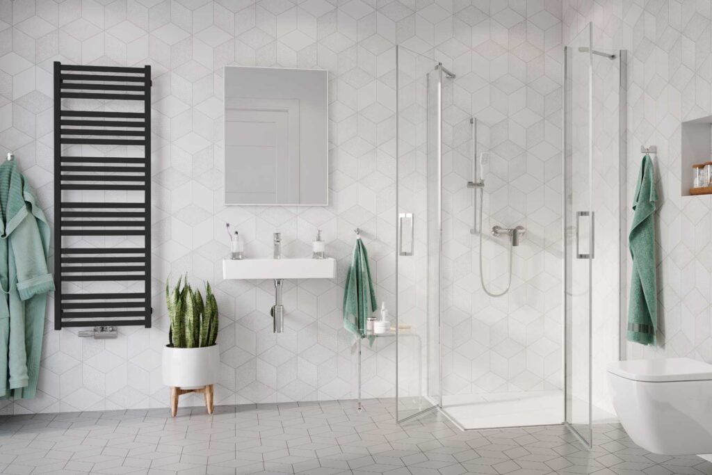 Horos grzejnik łazienkowy 146×50 cm, czarny soft