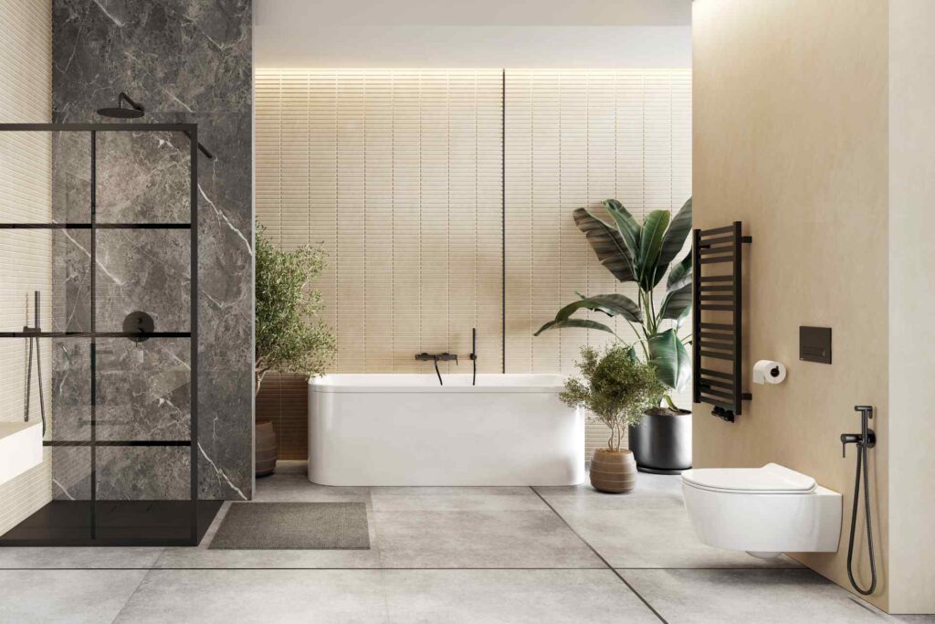 Horos grzejnik łazienkowy 96×50 cm, czarny soft