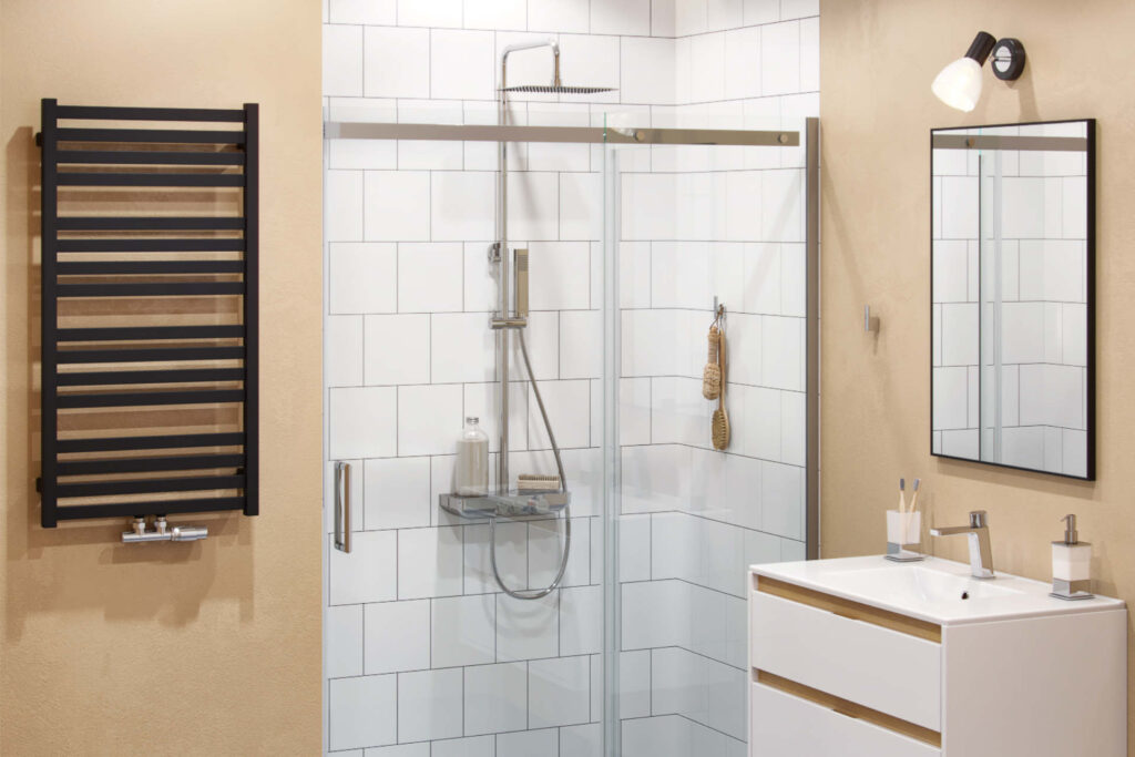 Horos grzejnik łazienkowy 96×50 cm, czarny soft