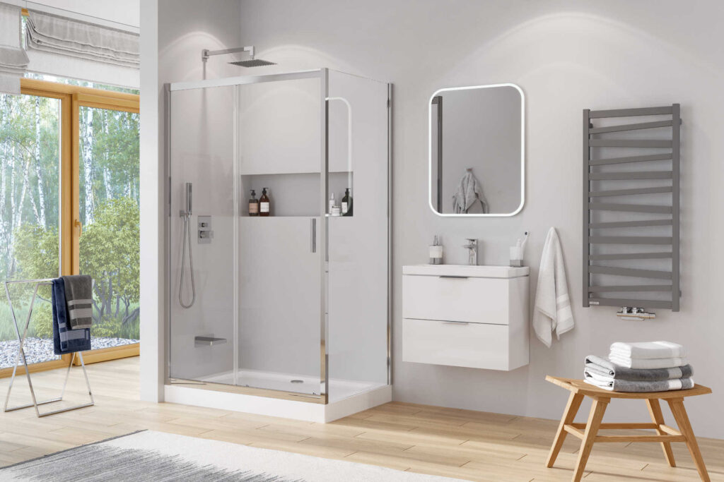 Italic grzejnik łazienkowy 113×50 cm, szary metalik