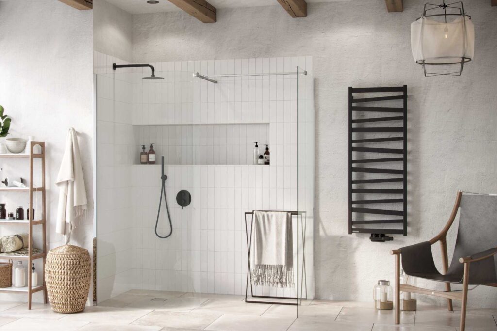 Italic grzejnik łazienkowy 113×50 cm, czarny soft