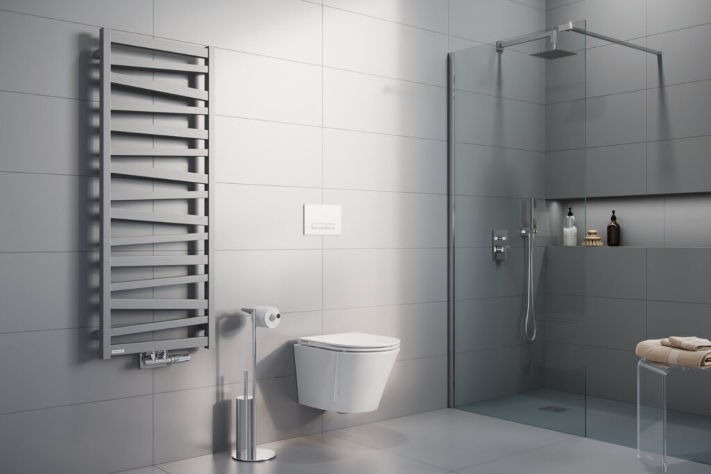 Italic grzejnik łazienkowy 131×50 cm, szary metalik