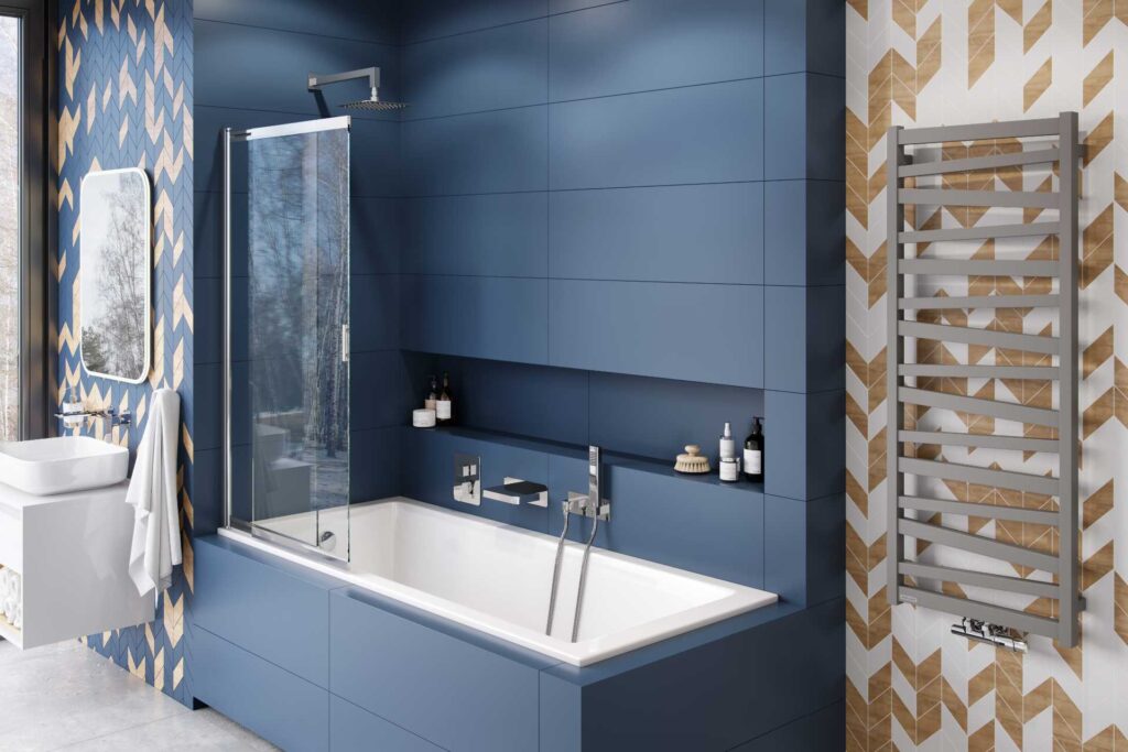 Italic grzejnik łazienkowy 131×50 cm, szary metalik