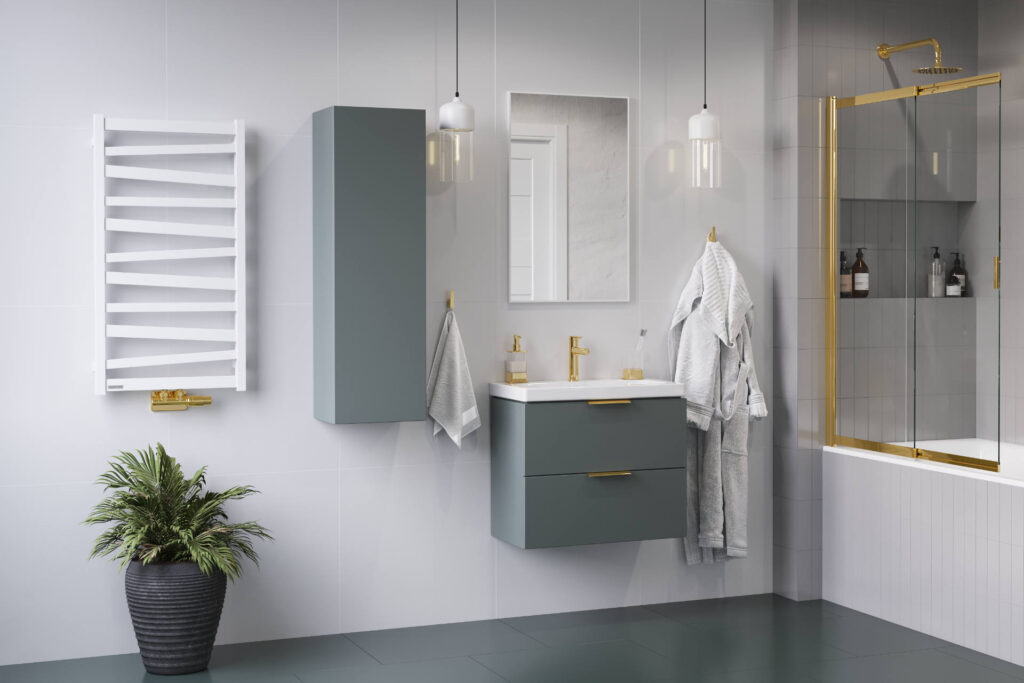 Italic grzejnik łazienkowy 95×50 cm, biały soft