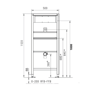 JOMO JOMOTech Stelaż Do Pisuaru Podtynkowy 1120 mm