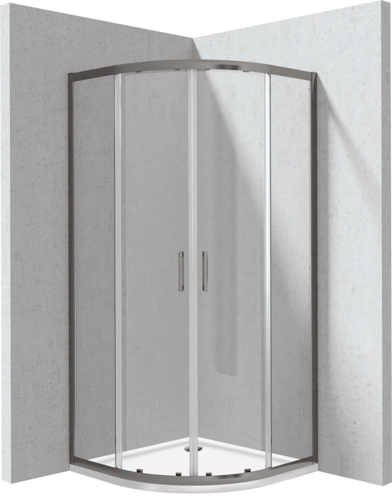 Kabina prysznicowa z brodzikiem półokrągła 80×80 cm
