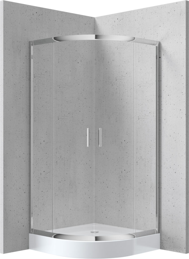 Kabina prysznicowa z brodzikiem półokrągła 80×80 cm