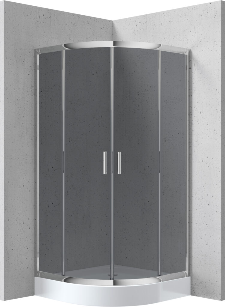 Kabina prysznicowa z brodzikiem półokrągła 80×80 cm