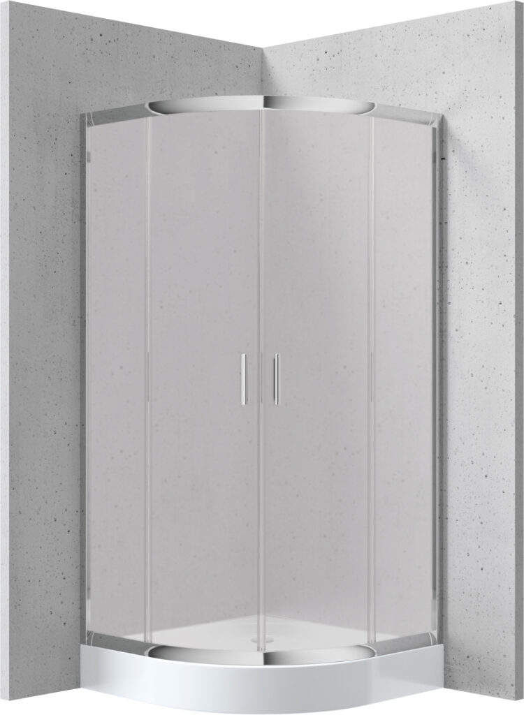 Kabina prysznicowa z brodzikiem półokrągła 80×80 cm