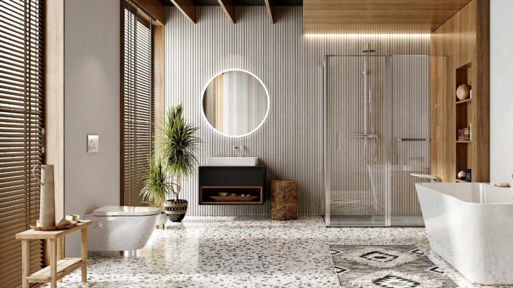 Mazo ścianka prysznicowa boczna 100×195 cm, powłoka Clean Control, chrom