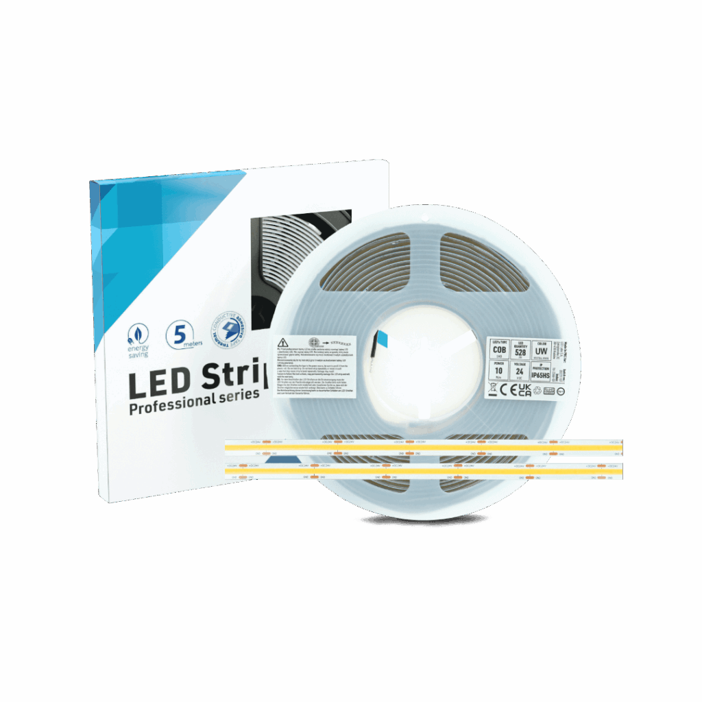 Taśma 2640 LED COB IP65, 528 LED/m, 5m napięcie 24V, moc 10W/m, 2700 K, biała ultra ciepła