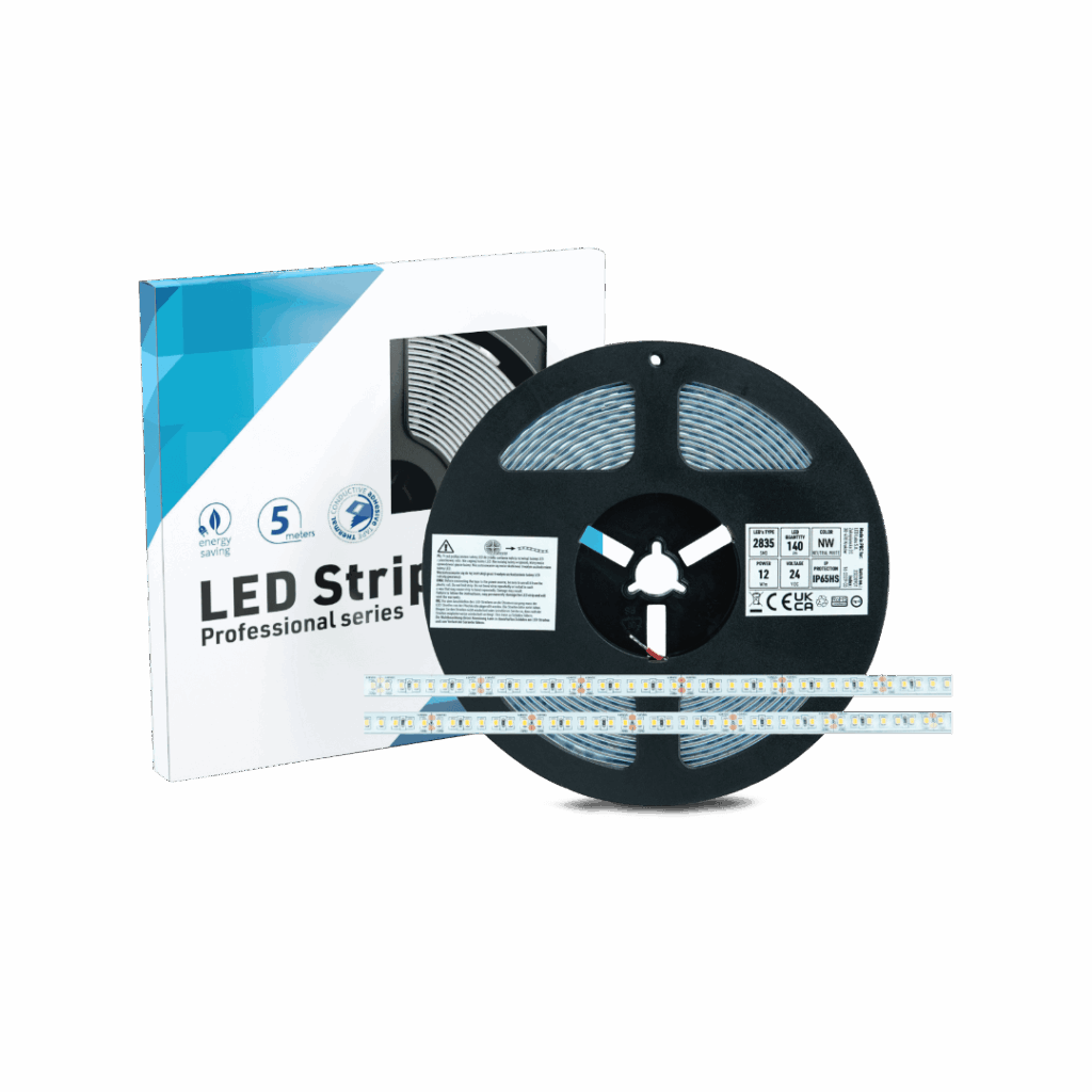 Taśma 700 LED SMD IP65, 140 LED/m, 5m napięcie 24V, moc 12W/m, 4000 K, biała neutralna