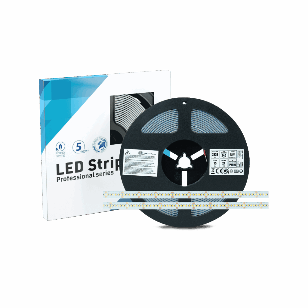 Taśma 1200 LED SMD IP65, 240 LED/m, 5m napięcie 24V, moc 15W/m, 4000 K, biała neutralna