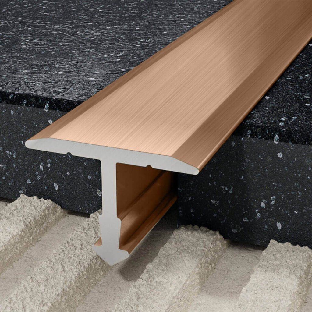 Profil T fugowy 14 mm, długość 250 cm aluminiowy, anodowany inox szczotkowany