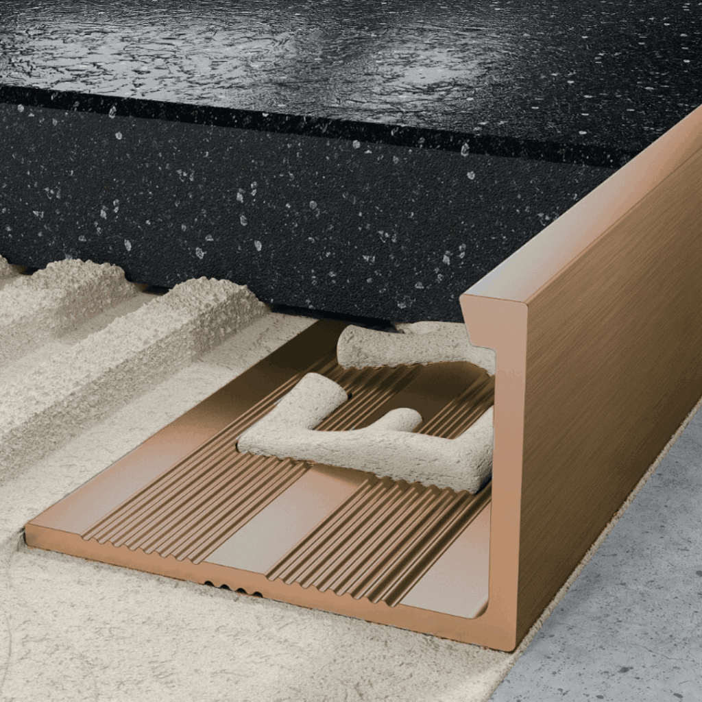 Profil L licowy prosty 8 mm długość 250 cm, aluminiowy, anodowany miedziany szczotkowany