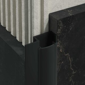 Profil PROFILED oświetleniowy z blendą z 1 skrzydełkiem, 25 mm, długość 250 cm, aluminiowy, anoda czarna, blenda czarna