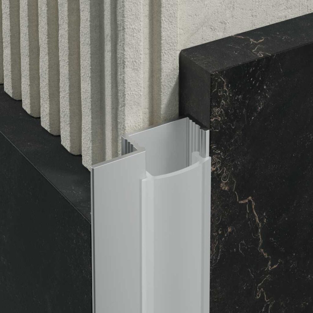 Profil PROFILED oświetleniowy z blendą z 1 skrzydełkiem, 25 mm, długość 250 cm, aluminiowy, anoda srebrna, blenda mleczna