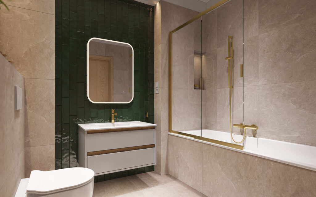 Liner parawan nawannowy 110×140 cm rozsuwany 2-częściowy lewy / prawy, złoty szczotkowany