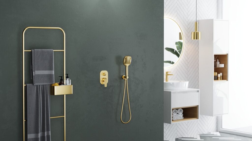 Corido lustro łazienkowe 100 cm okrągłe oświetlenie LED mata grzewcza, złoty szczotkowany