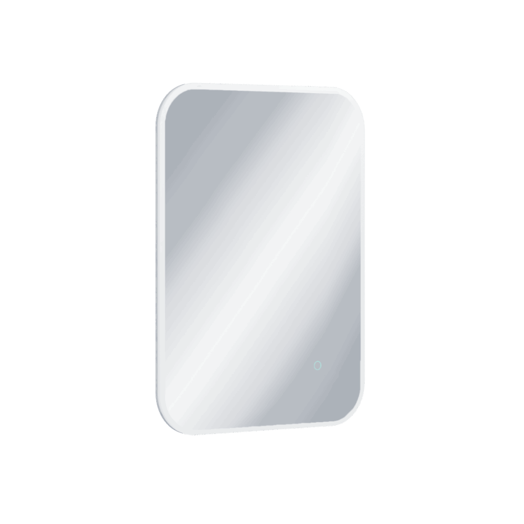 Lumiro lustro łazienkowe 80×60 cm prostokątne, oświetlenie LED mata grzewcza, rama akrylowa