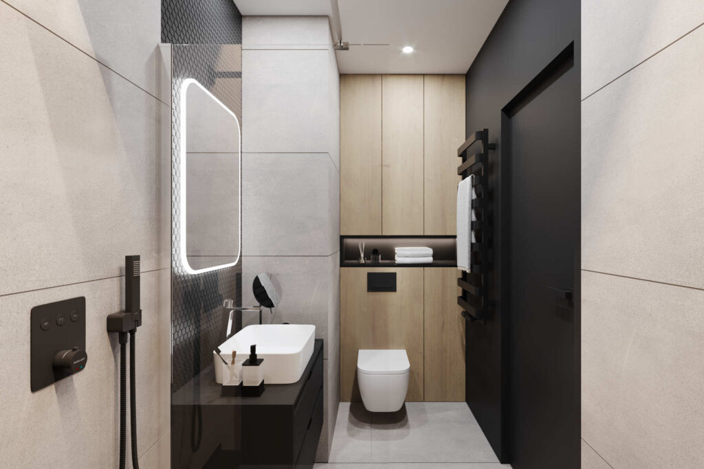 Meteor grzejnik łazienkowy 111×50 cm, czarny soft