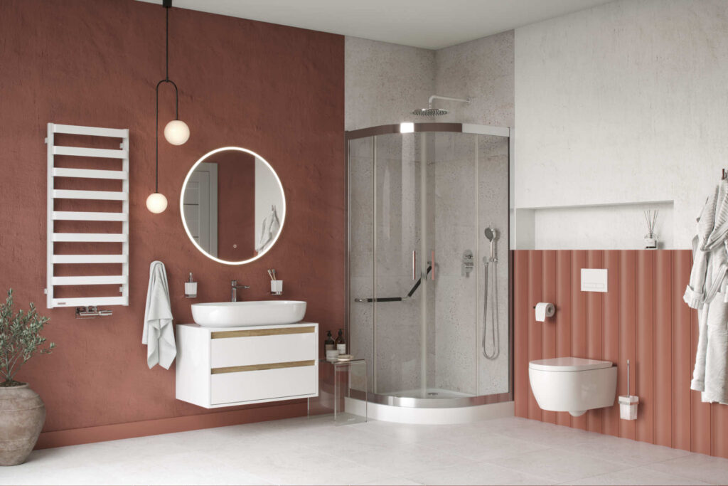 Meteor grzejnik łazienkowy 111×50 cm, biały soft