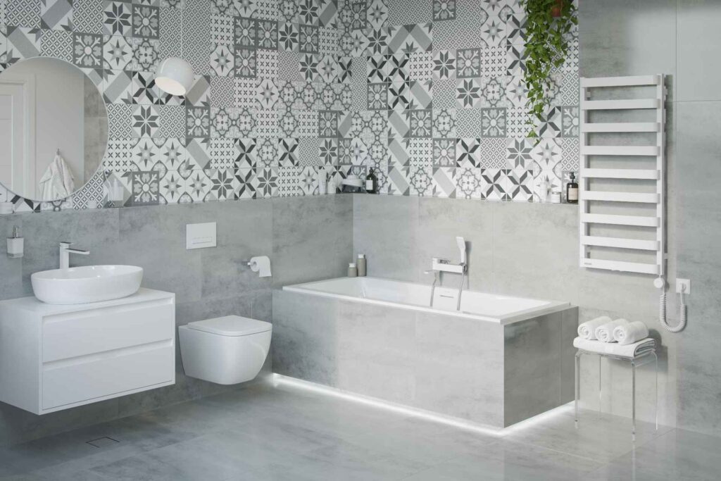 Meteor grzejnik łazienkowy 111×50 cm, biały soft