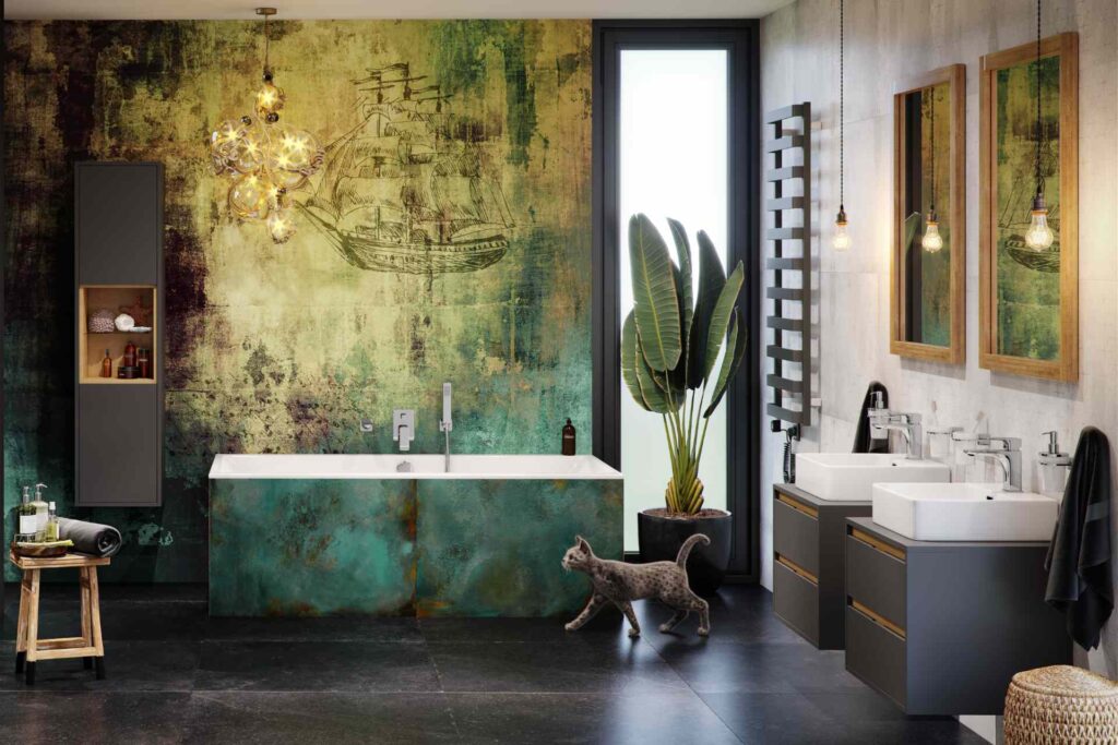 Meteor grzejnik łazienkowy 137×50 cm, szary metalik