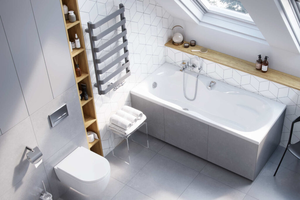 Meteor grzejnik łazienkowy 85×50 cm, szary metalik