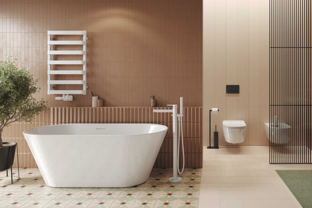 Meteor grzejnik łazienkowy 85×50 cm, biały soft