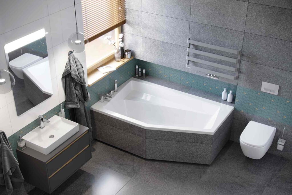 Meteor grzejnik łazienkowy wannowy 46×80 cm, szary metalik