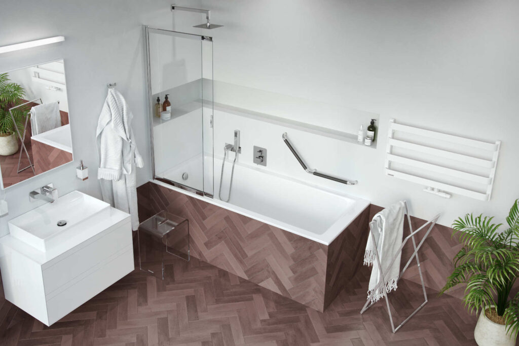 Meteor grzejnik łazienkowy wannowy 46×80 cm, biały soft