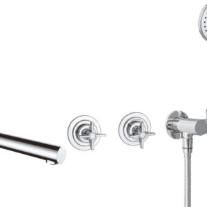 Bateria wannowa podtynkowa z zestawem prysznicowym