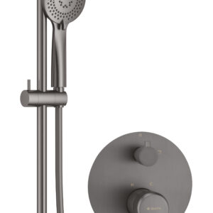 Zestaw prysznicowy podtynkowy z drążkiem – z głowicą prysznicową