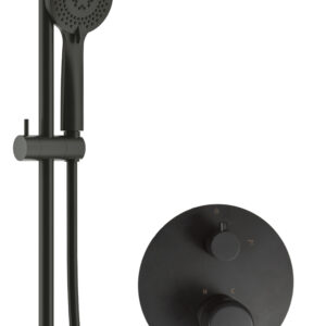 Zestaw prysznicowy podtynkowy z drążkiem – z głowicą prysznicową