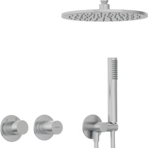 Zestaw prysznicowy podtynkowy z głowicą prysznicową – z baterią poziomą